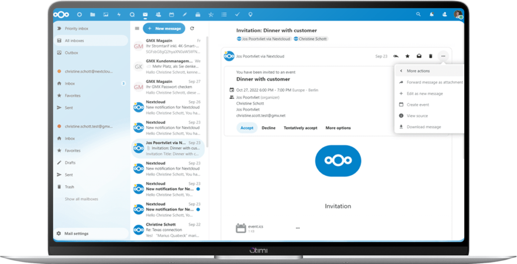 laptop otimi nextcloud